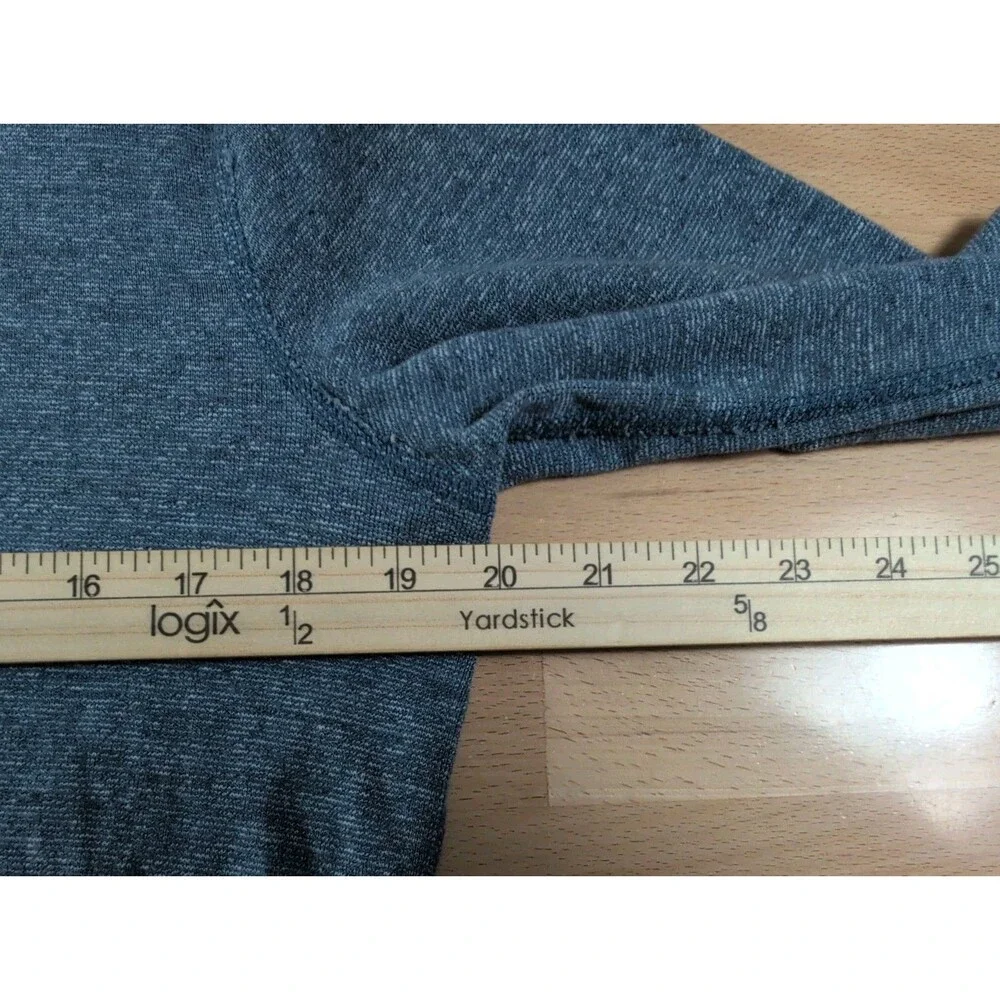 J. Crew Men’s Long Sleeve Blue 3 Button Henley Cotton Shirt Size Large